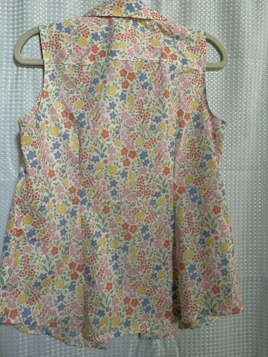 Camisa de jardín floral Talbots sin mangas de algodón elástico para mujer talla 6 Grannycore - Imagen 5 de 5