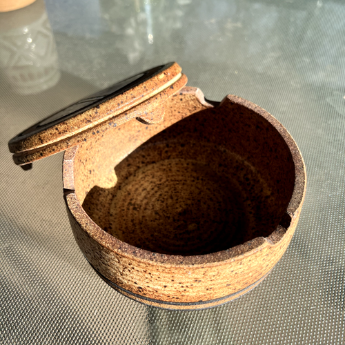 Jack Wells Studio Keramik Deckeldose Box Aschenbecher signiert MCM rustikal Südwesten Kunst - Bild 11 von 14