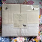 haven hotel collection queen bedskirt 16” skirt drop linen blend cream NWT