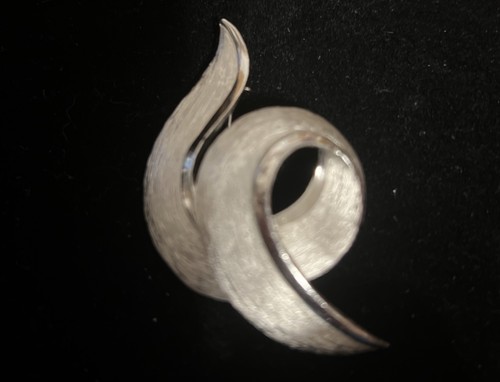 Vintage Brosche Krone Trifari signiert silberfarben Knoten - Bild 2 von 4