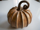 Rustic Orange Metal Pumpkin Squash Ornament Halloween Autumn Decor Decoration