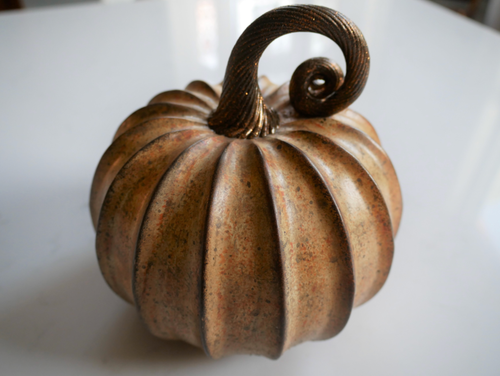 Rustikale orange Metall Kürbis Kürbis Ornament Halloween Herbst Deko Dekoration
