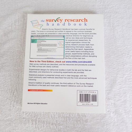 The Survey Research Handbook Pamela Alreck Robert Settle 3rd Edition Softcover - Bild 6 von 10