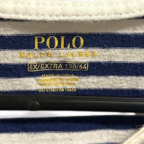 lauren ralph lauren Girls Dress Blue White Strip With Ruffle Size 6x - Picture 3 of 3
