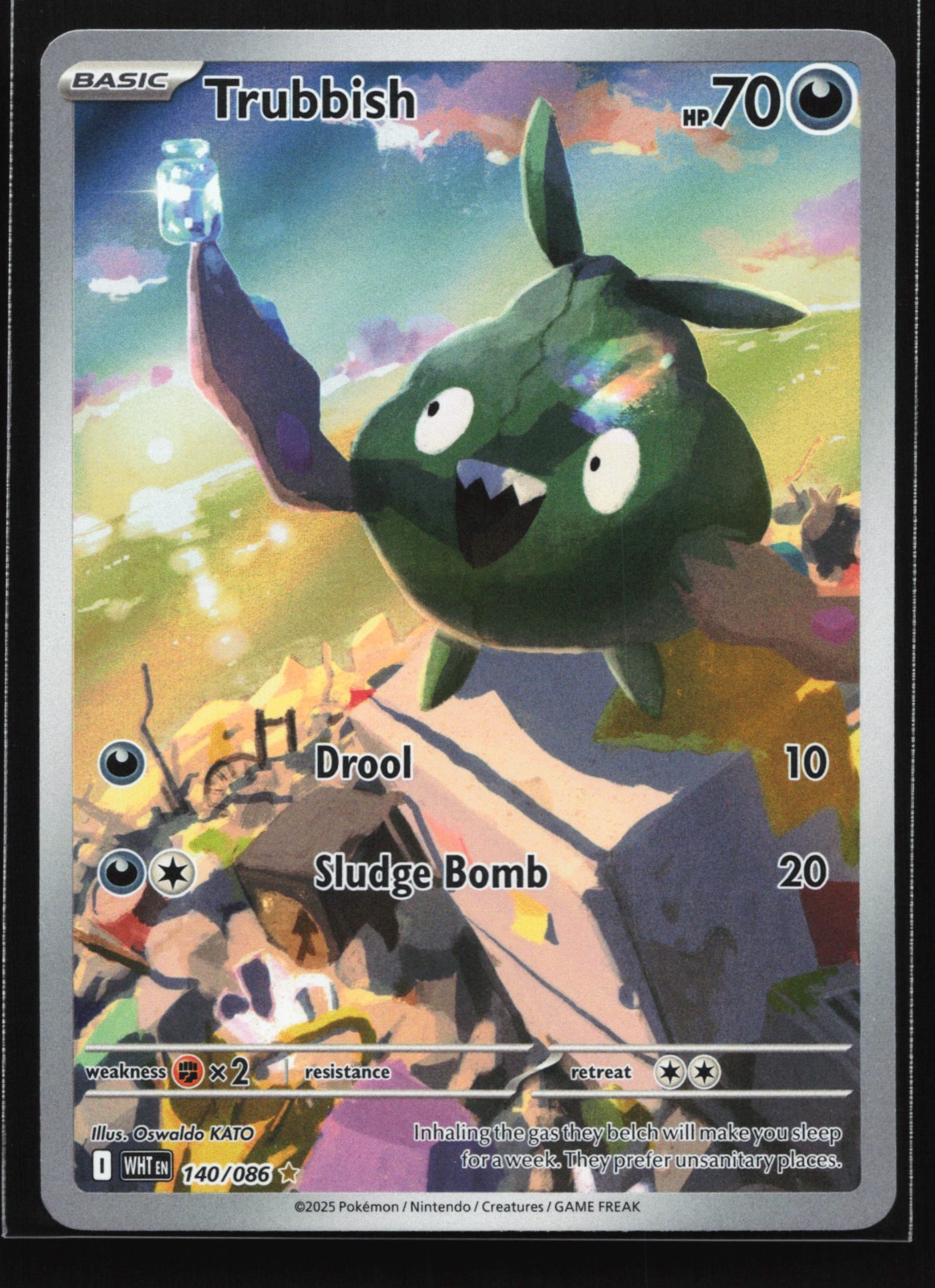 Pokemon Trubbish 140/086 White Flare Illustration Rare Holo NM