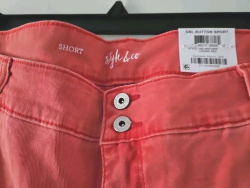 Style & Co Womens Bermuda Shorts "Loving Red" Size 18W.  NWT $44.50  (29) - Picture 4 of 7