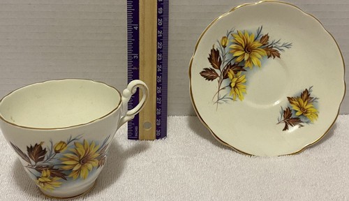 Vintage Daisy Tea Cup and Saucer Regency Bone China From England - Picture 5 of 11