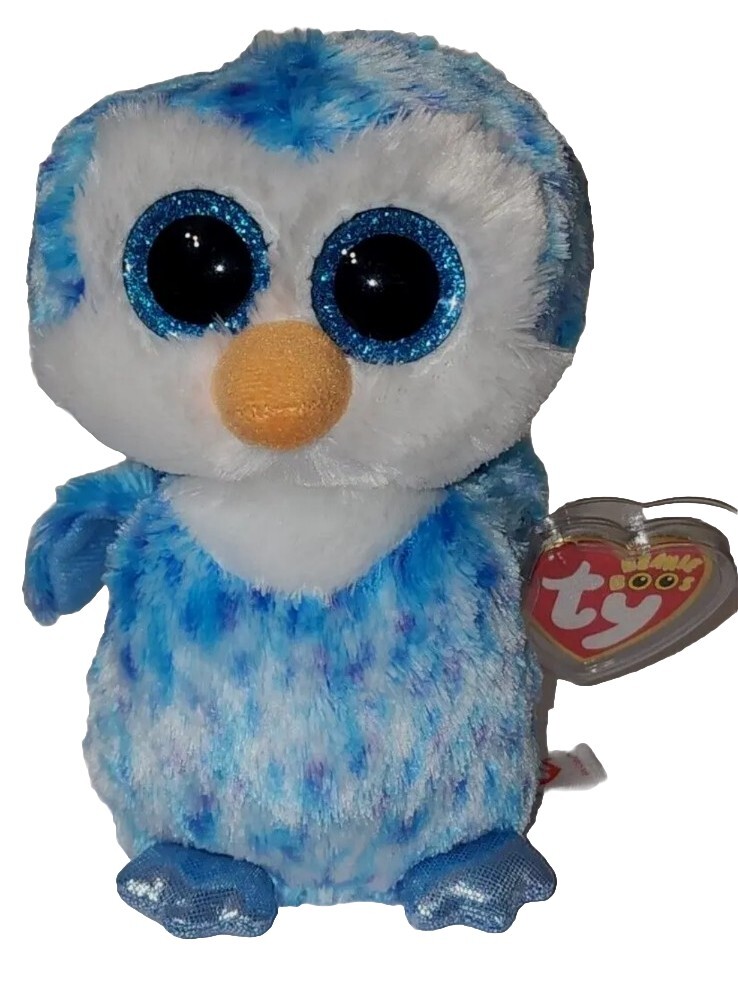Ty Beanie Boos - ICE CUBE the Blue Penguin (Glitter Eyes)(6