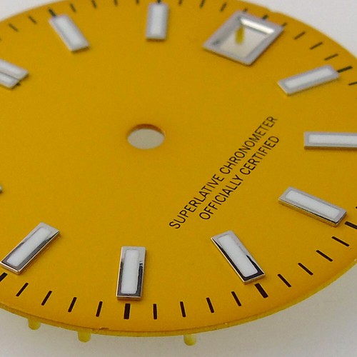 28.5mm Sterile Yellow Brown Pink Sunburst Watch Dial Fit Japan NH35 NH36 - Picture 4 of 17