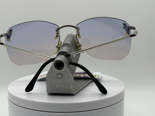 Vintage Oversize Sunglasses NOS Rimless Style Sea Flame Lens Silver Frame 80s| - Picture 8 of 9