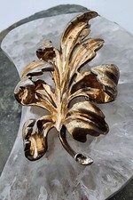 Sterling Silver 925 Trifari Crown Alfred Philippe Leaf Dress Fur Clip Ag 24216