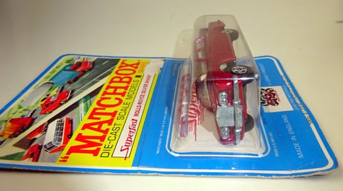 Matchbox Superfast No. 24 Rolly Roce met. red on rare 1969 card with red imprint - Picture 6 of 7