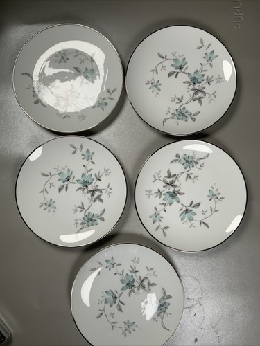 Set of 9, Noritake 5764 Lorene Platinum Trim, Bread Plate 6 3/8” - Picture 2 of 8