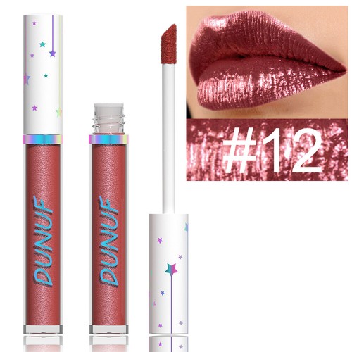 12 Color Shimmer Liquid Lipstick Long Lasting Waterproof Glossy Finish Lip Gloss - Picture 22 of 22