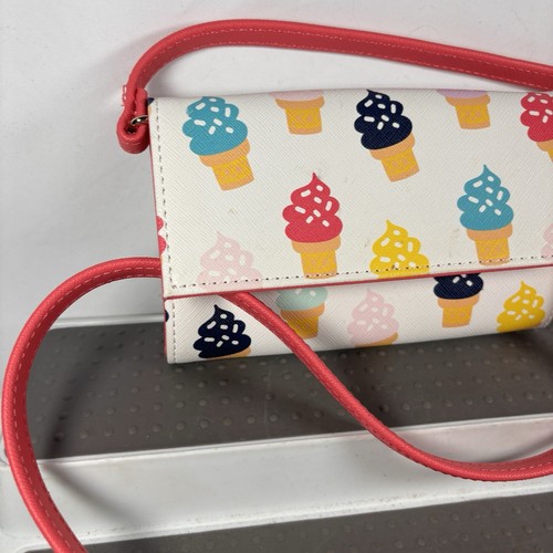 DABNEY LEE Ice Cream Bag Shoulder Hand Bag White Ice Cream Print Pink 17cm - Picture 2 of 8