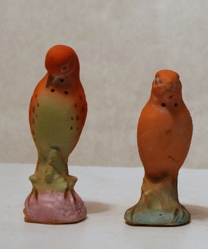 Pair Vintage Ceramic Red Bird Pigeon Dove Salt & Pepper Shakers 0011010 - Picture 2 of 8