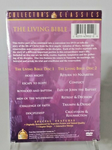 The Living Bible New Testament 2004 Boxed Set Collector's Classics 2 DVD's ROM - Picture 2 of 4