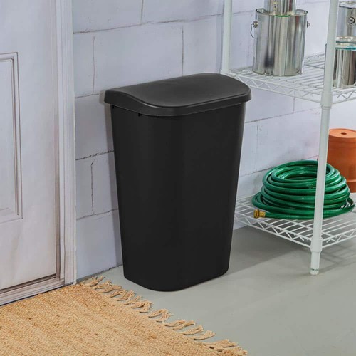 Sterilite Kitchen Wastebasket 11.3Gal Plastic Household Trash Can Black (6-Pack) - Picture 6 of 7