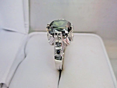 14K or Blanc 3.44Ct Marron Et Noir Anneau Fiançailles Diamant - Photo 1/4