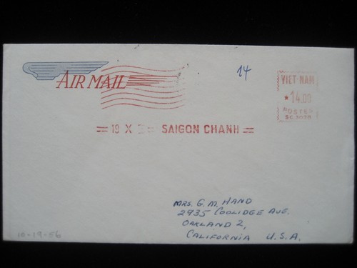 Vietnam - 1956 Airmail Cover from Saigon to Oakland, California USA - Picture 1 of 4