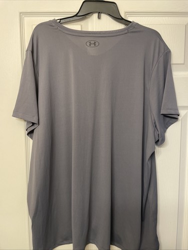 Under Armour HeatGear Tech Short Sleeve V-Neck Shirt Women's 3XL Gray Solid - Picture 4 of 4