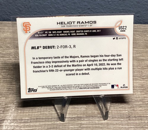 Heliot Ramos 2022 Topps Chrome Update #USC2 Rookie (RC) Base - Picture 2 of 2