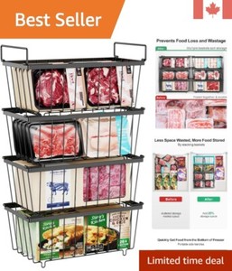 Boîtes d'organisateur pour 7 Congélateurs Cu.Ft - Design robuste pour une fraîcheur alimentaire améliorée