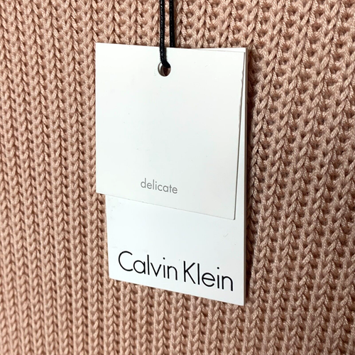 NWT Calvin Klein Womens Delicate Ruffled Sleeve Sweater Size Large Light Pink - Picture 4 of 5