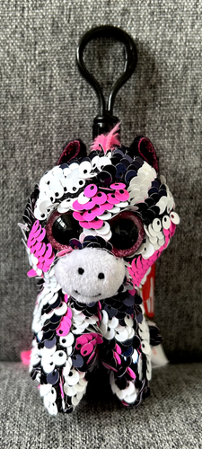 Ty Flippables Beanie Boo Schlüsselanhänger Schlüsselclip, 3,5 Zoll - Zoey das Zebra - Bild 1 von 3
