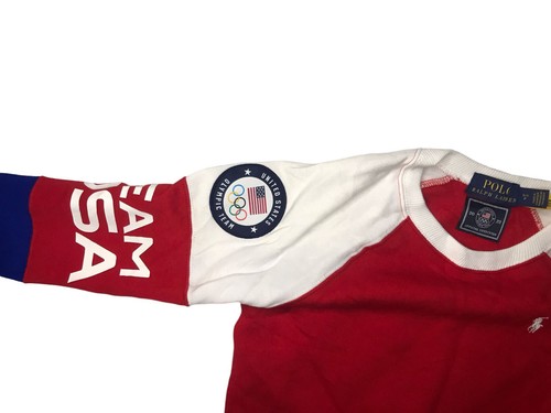 Polo 2022 Ralph Lauren Girls Sm 7 Team USA Olympic Red White Blue Sweatshirt - Picture 6 of 7