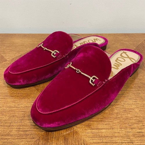 Sam Edelman Linnie Flats Women's 7.5M Raspberry Pink Horse Bit Slip On Mules - Picture 2 of 13