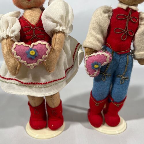 Vintage Hungarian Cloth Felt Dolls Boy & Girl Artisan Handmade Folk Art Ethnic n - Picture 3 of 11
