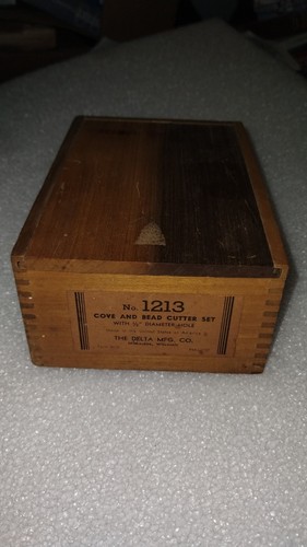 Vintage Delta No 1213 Shaper Cutter Set Dovetail Box Delta Mfg Wisconsin - Picture 2 of 7