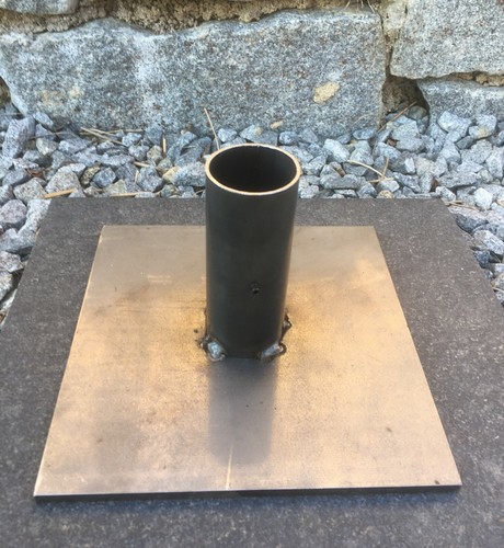 Fackelhalter 75cm mit Erdspieß + Ständer Natur Wachsfackel Stahl Gartenfackel - Bild 4 von 5
