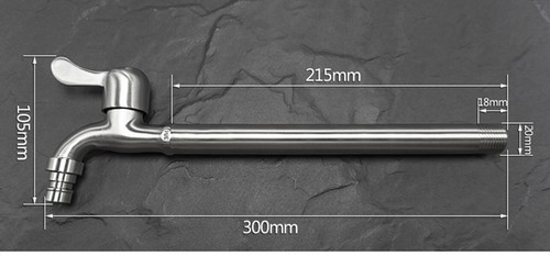 Super Lang Garten Wandwasserhahn Edelstahl Draussen Wasserhahn Zapfventil 40cm - Bild 5 von 6