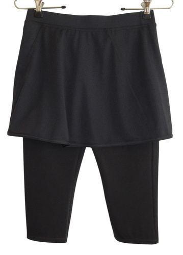 New L.L. Bean Kids Girls Black Skirted Legging Capri Crop Sz 12 - Picture 3 of 5