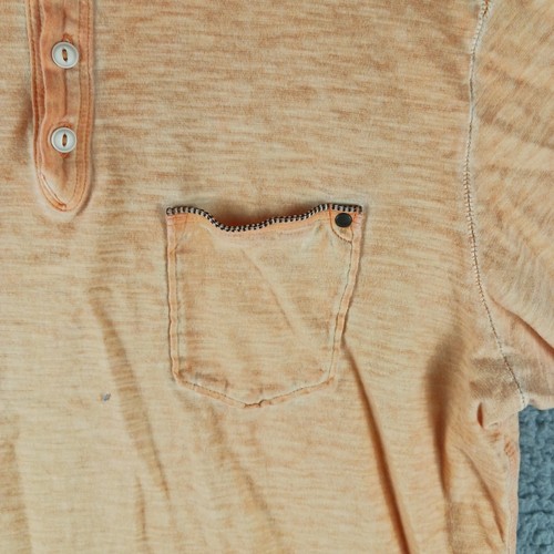 Camisa Polo Tommy Bahama Mediana M Para Hombres Naranja Henley 100% Algodón Informal - Imagen 4 de 7