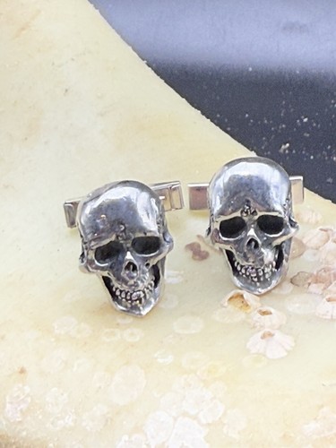Manschettenknöpfe Sterlingsilber Totenkopf - Bild 2 von 6