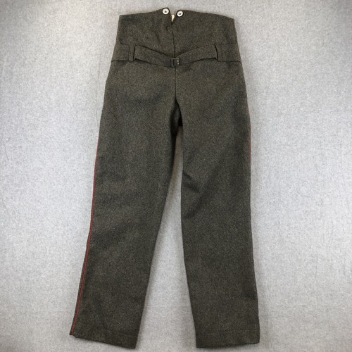 Reenactment Wool Military Pants Gray Red Stripe 30x30-by Measure Costume Cosplay - Picture 7 of 10
