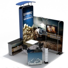 10 Ft Custom Trade Show Displays Booth Kit with Counter TV Stand