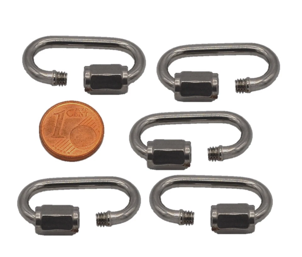 MARKENLOS Muwse 5x3mm Edelstahlschraubkettenglied rostfrei V4A lebensmittelcht