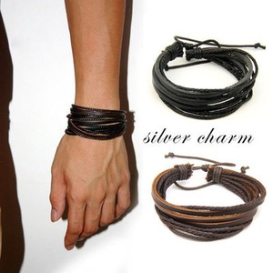 Fashion-Women-Men-Surfer-Tribal-Wrap-Multilayer-Genuine-Leather-Cuff-Bracelet