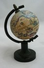 World Globe Small Miniature 4" Tall Decorative Map Wood Bookshelf Decor