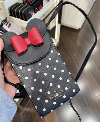 NWT Disney x Kate Spade New York Minnie Mouse North South Flap Phone Crossbody - Picture 3 of 9