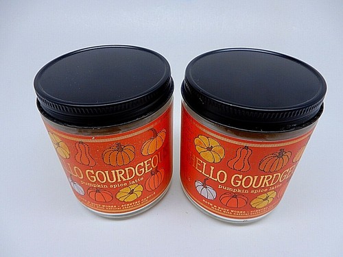 2 BATH & BODY WORKS HELLO GOURDGEOUS PUMPKIN SPICE LATTE 1 WICK CANDLE 7 oz NEW - Picture 4 of 10