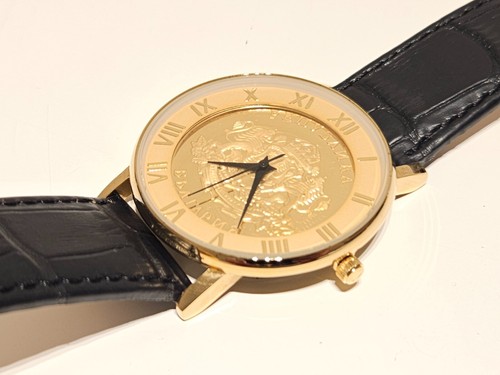 RETRO NOS RARE LUXURY 38mm BULGARIA COIN DIAL MEN SWISS QUARTZ WATCH"COINWATCH" - Bild 18 von 20