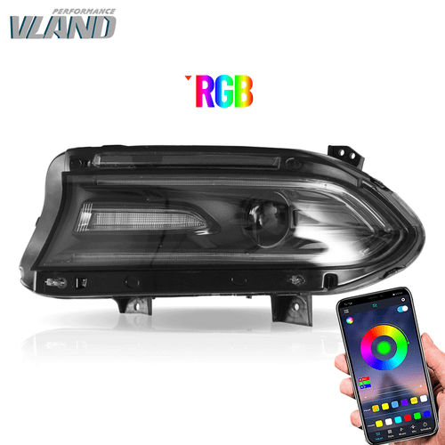 LED Halo RGB Color Change Lamps Kit For 15-21 Dodge Charger Projector Headlights - Picture 3 of 7