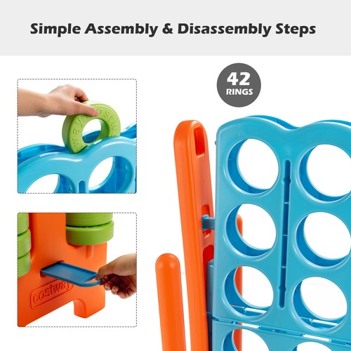 Jumbo 4-to-Score 4 in A Row Giant Game Set Indoor Outdoor Kids Adults Family Fun - Picture 8 of 12
