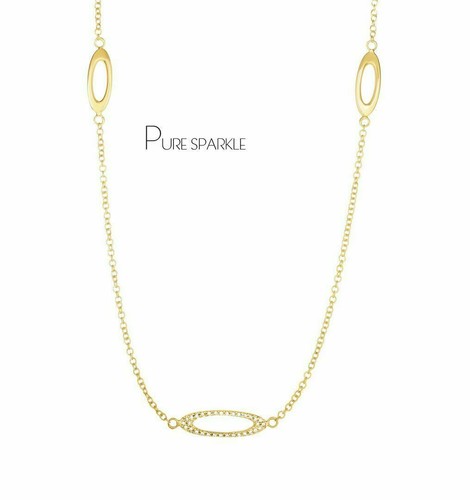 14K Gold 0.16 Ct. Lab-Created Diamond Open Oval Infinity Symbol Necklace