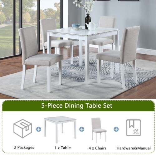 5 Pc Dining Set w/Square Table & Chairs - Picture 4 of 11